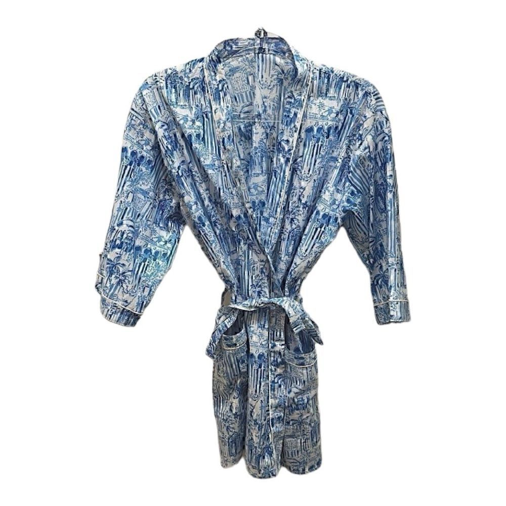 NWT- Chic Blue  Palm Robe